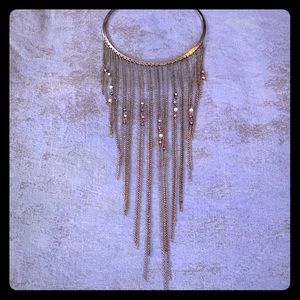 Fringe metal choker